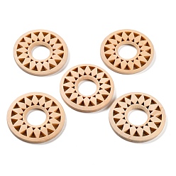 Цвет Древесины Деревянные хрустальные шары, подставка для хрустального шара, опустошить, плоско-круглые, деревесиные, 50x5 мм, отверстие : 17 мм