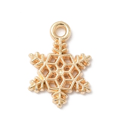 Light Gold Пластмассовые подвески ccb, снежинка, золотой свет, 18.5x13x2 мм, отверстие : 2 мм