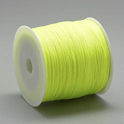 Green Yellow Nylon Thread, Chinese Knotting Cord, Green Yellow, 0.4mm, about 174.98 Yards(160m)/Roll