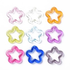 (52) Непрозрачная лаванда Прозрачные акриловые бусины, цветок, разноцветные, 30x30.5x5 мм, отверстие : 1.8 мм, Около 340 шт / 500 г