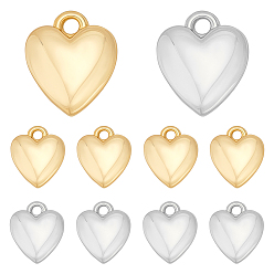 (52) Непрозрачная лаванда 10 шт 2 цвета латунные подвески, сердце, разноцветные, 9.5x7.5x3.8 мм, отверстие : 1.2 мм, 5 шт / цвет