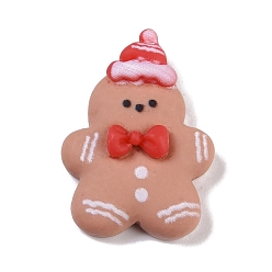 Gingerbread Man Кабошоны из смолы, Новогодняя тема, Колобок, 25x18.5x7.5 мм