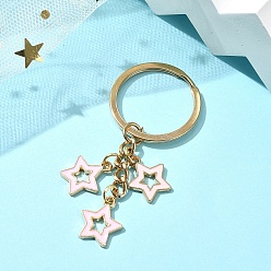 Pink Брелок со звездным сплавом и эмалью, с железной фурнитурой, звезда, розовые, 7 см