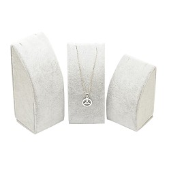 Гейнсборо Дерево ожерелье прямоугольник отображает, обтянута бархатом, светло-серые, 9~13x5x5 см