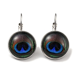 Королевский синий Серьги со стеклянными защелками и латунными штифтами, королевский синий, 29 мм