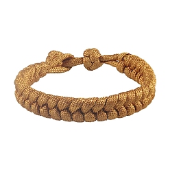 (932FM) Темно-синий аква-матовый с подкладкой Браслеты из плетеного шнура из полиэстера, темно-золотистые, 7-1/8~8-5/8 дюйм (18~22 см)