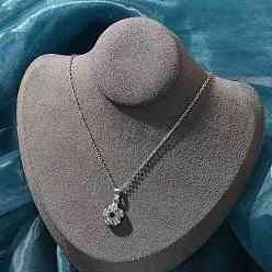 Football Ожерелья из цинкового сплава со стразами и хрусталем, подвеска в виде спортивного мяча, кабельная цепь, с эмалью, платина, футбол, 17.01 дюйм (43.2 см)