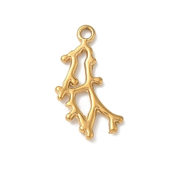 Branch 201 подвески из нержавеющей стали, золотые, филиал, 21.5x11.5x1.5 мм, отверстие : 1.6 мм