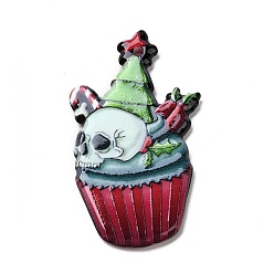 Food Печатные акриловые подвески, на Рождество, образец торта, 40x23x2 мм, отверстие : 1.8 мм