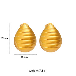 Teardrop 304 из нержавеющей стали серьги, золотые, слеза, 20x16 мм