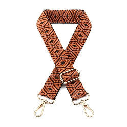 Шоколадный Нейлоновая холщовая сумка с ромбическим узором, лямки для сумок, для замены сумочки или сумки через плечо, цвет шоколада, 75~145x3.8 см