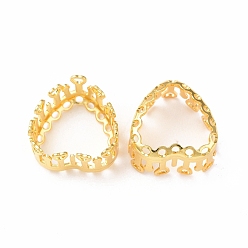 Золотой Латунь пришить настройки зубца, филигранные оправы с открытой спиной для заостренных страз, сердце, золотые, лоток : 12x12.5 мм, 14x13.5x7 мм, отверстие : 0.8 мм