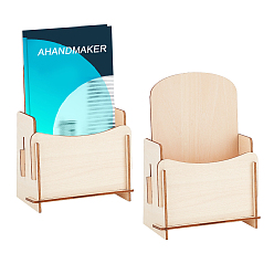 Бежевый Съемная деревянная подставка для журналов, настольный органайзер для книг, полка для хранения документов, бежевые, готовое изделие: 7x12x17 см