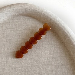 Сиена Уксусная кислота с заколками из сплава кожи аллигатора, сердце, цвет охры, 12x65 мм