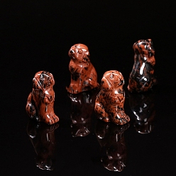 Золотой Обсидиан Украшения дисплея натурального золотого блеска обсидиана, украшение домашнего офиса, собака, 42 мм