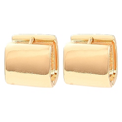 Light Gold Серьги-кольца из латуни, прямоугольные, золотой свет, 12x11.5x12 мм