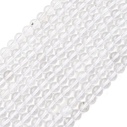 Прозрачный Круглые бусины из натурального кварца класса А, бусины из горного хрусталя, прозрачные, 6 мм, отверстие : 1.2 мм, около 65 шт / нитка, 38 см