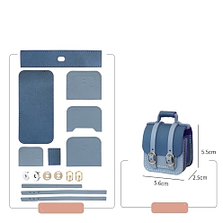 Стально-синий Набор сумок для наушников своими руками, включая материалы сумки из искусственной кожи, сумка-подкова с железной пряжкой, стальной синий, 5.5x5.6x2.5 см