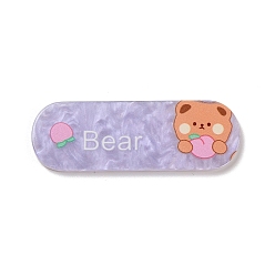 Bear Acrylic Plastic Cabochons, Oval, Bear, 18.5x54x2.5mm