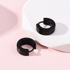 Черный Серьги из 304 нержавеющей стали, с 316 нержавеющей стали, ионное покрытие (ip), чёрные, 13.5x5 мм