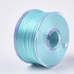 Cyan Special Coated Polyester Beading Threads for Seed Beads, Cyan, 0.1mm, about 50yards/roll