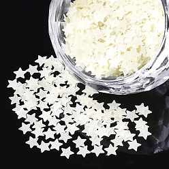 Светло-желтый Аксессуары для орнаментов, пластиковые пайетки / блестки из пвх, светящийся, звезда, светло-желтый, 3.5x3.5x0.2 мм, Около 5400 шт / 36 г