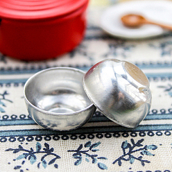 Платина Мини железные миски, для аксессуаров для кукольного домика, притворяясь опорными украшениями, платина, 19x10 мм