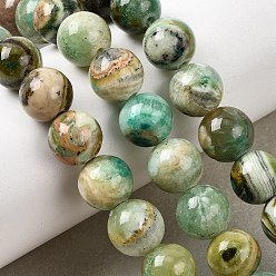 Джаспер с Зелёными Линиями Естественная зеленая линия яшма бисер прядь, круглые, 8 мм, около 48 шт / нитка, 15.63 дюйм (39.7 см)