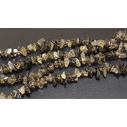 Smoky Quartz Natural Smoky Quartz Chips Beads Strands, 5~8mm, Hole: 0.3mm, 32 inch