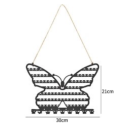Черный Металлическая подставка для сережек, подставка для сережек, бабочка, чёрные, 30x21 см