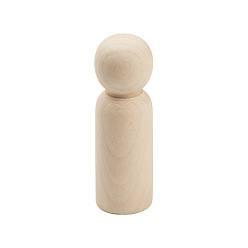 Цвет Древесины Незавершенная пустая скульптура деревянной куклы, для детей поделки с ручной росписью своими руками, деревесиные, 80x26 мм