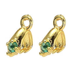 Золотой Латунь микро проложить кубический цирконий лед выбор и пинч поруки, долговечный, стойки покрытие, золотые, 10x8x4 мм, отверстие : 1.6 мм, штифты : 1 мм