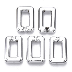 Платина Пластиковые соединительные кольца ccb, разъемы для быстрой связи, для изготовления ювелирных крестиков, прямоугольные, платина, 30x20x5.5 мм, внутренний диаметр: 7.5x17.5 мм