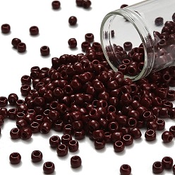 (46) Opaque Oxblood Тохо 6/0 круглые бусины, японский бисер, (46) непрозрачная бычья кровь, 4 мм, отверстие : 1.5 мм, Около 168 шт / 10 г