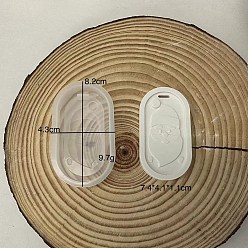 Oval Силиконовые формы для подвески на рождественскую тему своими руками, для изготовления изделий из уф-смолы и эпоксидной смолы, белые, овальные, 82x48x12 мм, внутренний диаметр: 73x40 мм