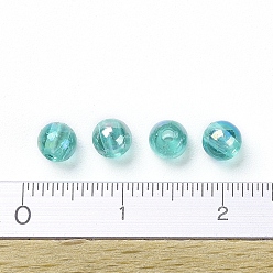 Medium Turquoise Eco-Friendly Transparent Acrylic Beads, Round, AB Color, Medium Turquoise, 4mm, Hole: about 1.2mm; about 17000pcs/500g.