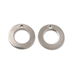 Stainless Steel Color Non-Tarnish 201 Stainless Steel Pendants, Ring Charm, Stainless Steel Color, 12x0.5mm, Hole: 1.2mm
