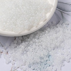 (RR131FR) Матовый Хрустальный AB Миюки круглые бусины рокайль, японский бисер, (rr 131 fr) матовый кристалл ab, 8/0, 3 мм, отверстие : 1 мм, о 422~455шт / бутылка, 10 г / бутылка