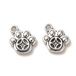 Argent Antique Breloque en alliage de style tibétain, sans cadmium et sans plomb, empreinte, argent antique, 12x11x3mm, Trou: 1.6mm, environ934 pcs / 1000 g