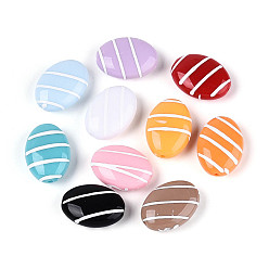(52) Непрозрачная лаванда Непрозрачные акриловые эмалированные бусины, полосатые бусины, овальные, разноцветные, 19.5x7~7.5x4.5 мм, отверстие : 1.5~1.7 мм