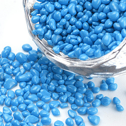 Темно-Голубой Бисер из стекла , выпечки лаком, непрозрачных цветов, для украшения ногтей, нет отверстий / незавершенного, чип, глубокое синее небо, 1.5~3.5x1~2x1~2 мм, о 450 г / мешок