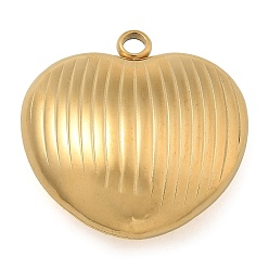 Настоящее золото 18K 304 подвески из нержавеющей стали, шарма сердца, реальный 18 k позолоченный, 25x24.5x9.5 мм, отверстие : 2.5 мм