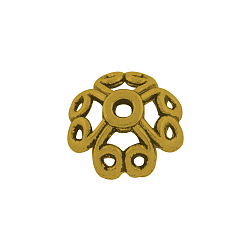 Античное Золото Шапочки для бусин, сплав, тибетский стиль , без кадмия, без никеля и без свинца, античное золото , 4 мм, Отверстие : 10.5x10.5x5 мм , около 2 шт / 1610 г