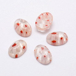 Lavender Blush Handmade Millefiori Glass Cabochons, Oval, Lavender Blush, 14x10x5mm