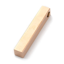 Rose Gold Ion Plating(IP) 304 Stainless Steel Pendants, Rectangle/Bar, Rose Gold, 30x5x5mm, Hole: 3mm