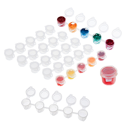 Clear Plastic Paint Pots Strips, 3ml 5 Pots Mini Empty Paint Cups with Lids, for Arts Crafts Watercolor Pigment, Clear, 13.85x2.85x1.8cm