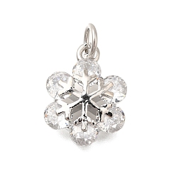Платина Стойка металлическая латунная микропрофилированная кубическая циркония подвески, без свинца и без кадмия, долговечный, цветок, платина, 15x11.5x4.5 мм, отверстие : 3.5 мм