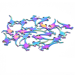 Rainbow Color 201 подвески из нержавеющей стали, клятвы кенгуру, Радуга цветов, 11x19x1 мм, отверстие : 1.2 мм