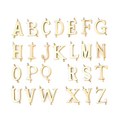 Золотой 26шт 26 стили 304 подвески из нержавеющей стали, буквы a~z ссылки, золотые, 13.5~14x5.5~14x2.5 мм, отверстие : 1 мм, 1 шт / стиль