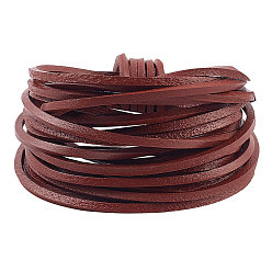 Седло Коричневый 5 м коровьей кожаный шнур, кожаный шнур ювелирных изделий, ювелирные изделия diy шнур, плоский, седло коричневый, 3x3 мм, около 5.47 ярдов (5 м) / комплект